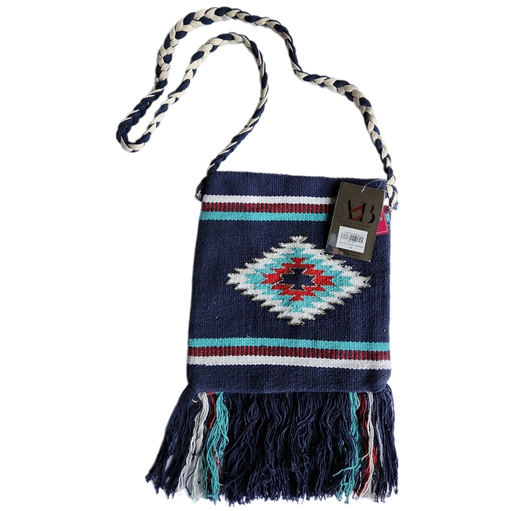 America & Beyond Aztec Multi-color Crossbody Bag | Woven | Blue, Red, White NWT